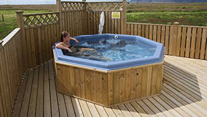 Relax in the geothermal hot tub