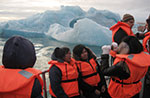 Boat tour on the glacier lagoon Jokulsarlon